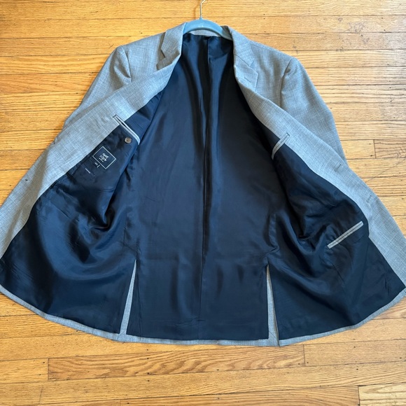 J.Crew Thompson Wool Blazer Solid Gray Sports Coat Mens Size 40L Long - Picture 11 of 16